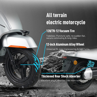 Güçlü Yokuş Tırmanma Elektrikli Motosiklet 2000W 74V Çift Batarya 28Ah 100km Menzil Yüksek Tork Şehir İçi Yüksek Hızlı E-Moped