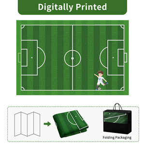 Alfombra de juego para campo de fútbol para niños, alfombra de suelo de fibra de poliéster de 1,5 cm de grosor para dormitorio, para 2 a 4 años, uso doméstico unisex - Product Image 5