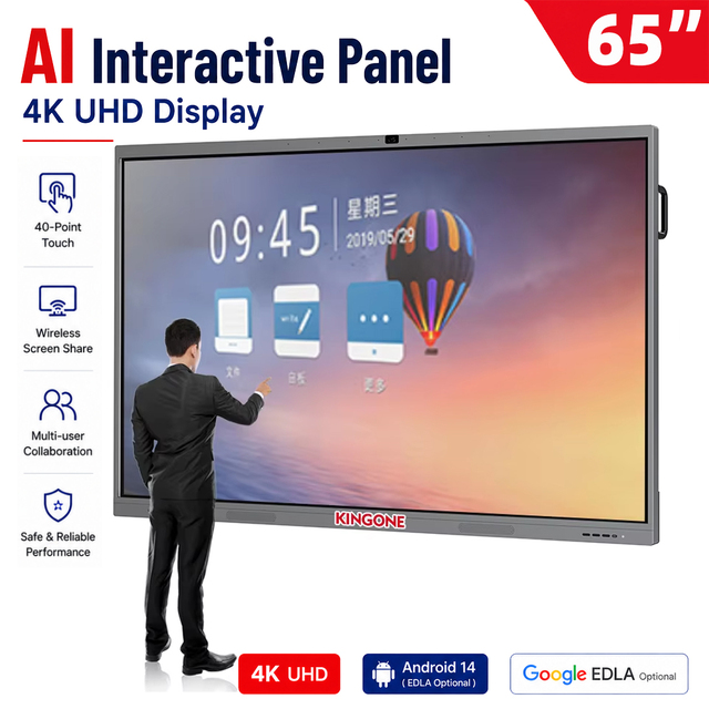 KINGONE 4K UHD Touch Panel Smart Whiteboard 55 65 75 86 Inch Interactive Flat Display for Training Room and Conference Hall