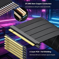 Câble Riser PCIe 5.0 X16 128 Go/s 32 GT/s Gen5 Pleine Vitesse pour RTX 5090 Ti 5080 RX 9070 XT Compatible en Arrière-Vieille Génération PCIe 4.0