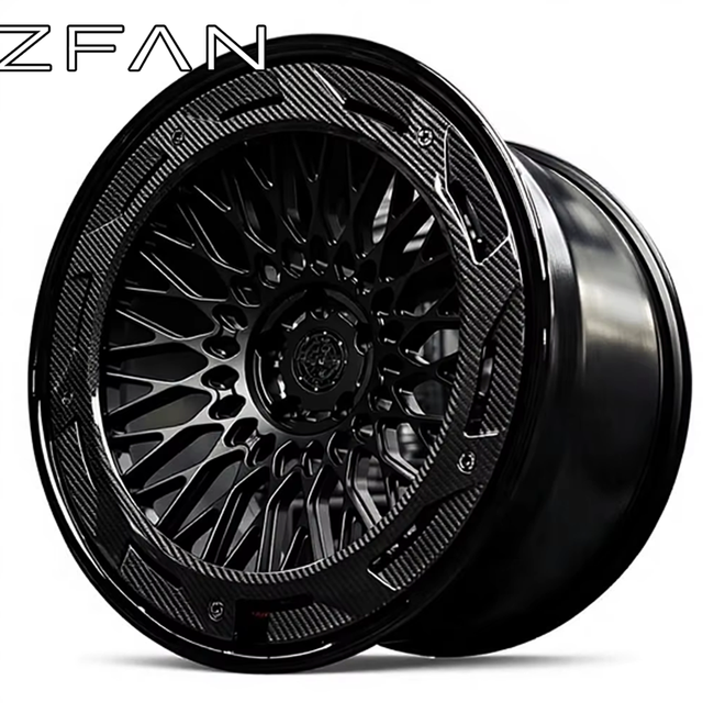ZFAN Carbon Fiber 2-Piece Forged Wheels 15-26 Inch 5x112 5x114.3 5x120 5x130, Deep Concave Rims for Ferrari C8 BMW Mercedes
