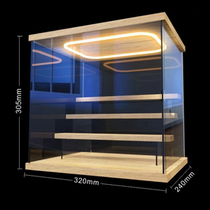 Vitrine de présentation en acrylique pour figurines, poupées Pop Mart et miniatures mignonnes, avec éclairage, couvercle anti-poussière et design pliable en <span class=keywords><strong>cube</strong></span> - Product Image 6