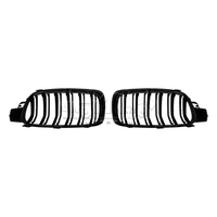 Autres pièces automobiles : Calandre avant double lamelles en fibre de carbone ABS pour BMW Série 3 F30 2012 2013 2014 2015 2016 2017 2018