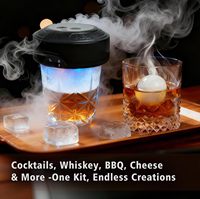 Kit Eléctrico para Ahumar Whisky con Encendedor Incorporado, Set Recargable para Ahumar Cócteles de Whisky con 6 Virutas de Madera en Caja de Regalo