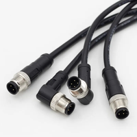 Cable de Señal Blindado con Conector Impermeable M12 de Fábrica, Codificación 2, 3, 4, 5B, 6, 12, 17 Pines, Macho y Hembra, Moldeado en PVC/TPU, 1M, 2M, 5M, 10M
