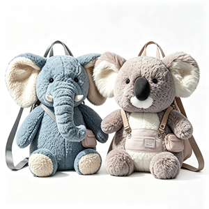 Zaino Peluche Animale <span class=keywords><strong>Elettrico</strong></span> Koala <span class=keywords><strong>Elefante</strong></span> con Orecchie Mobili e Musica, Borsa a Tracolla per Bambini, Simpatico Animale di Peluche - Product Image 1