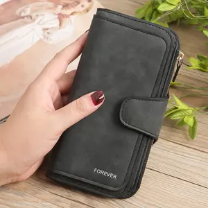 New Women's Purse Frosted Coin Purse PU Leather Clutch Bag Multi-purpose Long Wallet Multi-card Card Bag