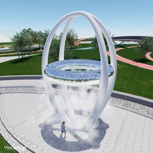 Escultura de Metal Vincentaa, anillo de niebla de agua personalizado, instalación artística, escultura grande utilizada para la plaza del parque al aire libre - Product Image 1