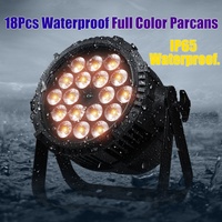 Lumière extérieure à effet couleur IP 65 étanche 18X10W RGBW 4 en 1 Led Parcans main dans la main connecter éclairage de scène DJ Disco lampe