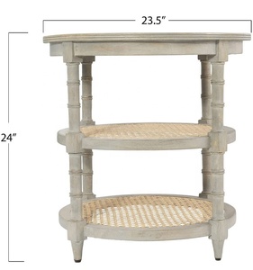 <span class=keywords><strong>Table</strong></span> d'appoint ronde en bois manga, 2 étagères pour canettes, meubles occasionnels, bon marché - Product Image 4