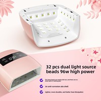 Lampe de photothérapie pour ongles sans fil rechargeable haute puissance 96W, séchage rapide, machine LED durable en plastique, 365+395-405nm