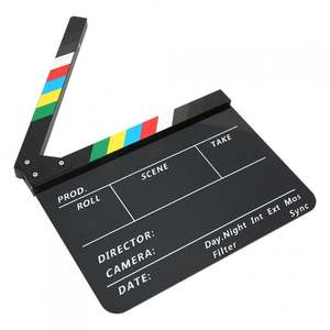 Haute Qualité 30*24.5*1.8cm Acrylique Clapet À La Main Clapet Conseil Noir Film Film <span class=keywords><strong>Clapper</strong></span> Conseil avec Bâtons De Couleur pour Shoot - Product Image 6