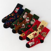 Chaussettes tricotées de haute qualité avec motifs d'elfes de Noël pour la chaleur et les fêtes, chaussettes de Noël douces
