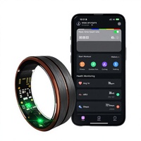 Anneau intelligent avec moniteur de fréquence cardiaque, boîtier en plastique, acier inoxydable, navigation GPS, charge sans fil, étanche IP68, compatible Android