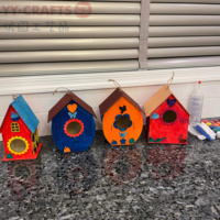 Puzzle de peinture maison d'oiseaux en bois DIY, jouets en bois non finis à construire et peindre pour activités artistiques DIY, activités de classe en plein air pour enfants