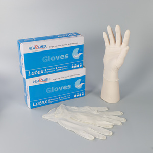 Guantes de Examen de Látex Desechables Sin Polvo, Fabricados en Malasia, 5MIL de Grosor, 24CM de Longitud, Puño con Borde Cortado, Lisos, Uso General - Product Image 1