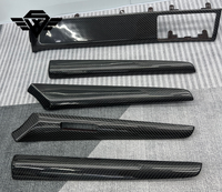 Kit de garnitures de remplacement pour tableau de bord en fibre de carbone brillante, 10 pièces, pour Lexus LX570 2008-2015, accessoires de rénovation intérieure automobile