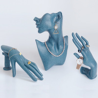 5 pièces ensemble Portrait résine bijoux présentoirs anneau collier boucles d'oreilles Bracelet affichage buste bijoux affichage accessoires OK main