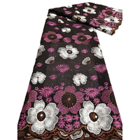 Tissu de Mode Brodé Floral en Voile de Coton de Haute Qualité NI.AI, Tissu en Coton pour Vêtement, Robe Africaine