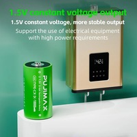 Batteries au lithium rechargeables de type C PUJIMAX 10000mWh 1,5V taille D pour cuisinière au gaz naturel, chauffe-eau, lampe de poche, radios