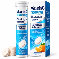 Comprimés effervescents à l'orange, enrichis en Vitamine C 1000mg, électrolytes et Zinc B12, pour l'équilibre électrolytique – Fabrication sur mesure