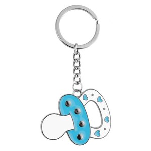Porte-clés en peluche bleu ciel, sucette, unité unique - Product Image 1