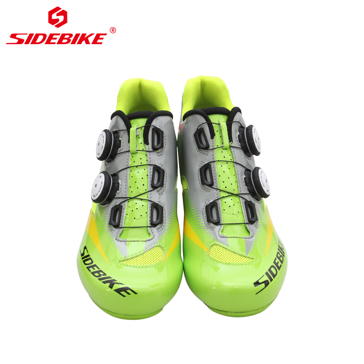Зеленые кроссовки для горного велосипеда, закрытые велотренажеры, двойные циферблаты, саморегулирующиеся кроссовки для дорожного велосипеда