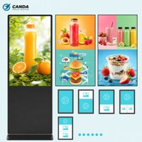 Écran tactile LCD Android 4K de 32, 43, 49, 55, 65, 75, 85 pouces, affichage numérique, kiosque publicitaire, kiosques verticaux sur pied