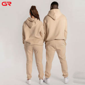 Oem Fabriek Unisex Katoenen Fleece Joggingbroek En Hoodie Set Met Zijzakken Op Maat Gemaakt Logo Geborduurd Losse Casual Gymkleding - Product Image 5