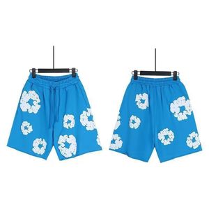 Pantaloncini in <span class=keywords><strong>denim</strong></span> stampati in cotone a maniche corte casual da <span class=keywords><strong>uomo</strong></span> con elastico in vita, ideali per il dropshipping di brand di moda. - Product Image 5