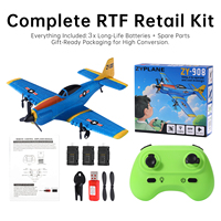 Avion RC P-51 Mustang 2CH en mousse EPP, portée 150m, kit 3 batteries, planeur classique, prêt FBA, longue durée de vol