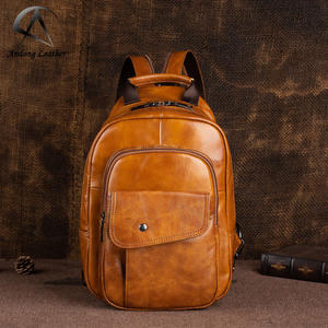 Andong Retro Handmade Color <b>Men</b> Shoulder Bag Genuine Cowhide Business <b>Backpack</b> with USB Charging <b>Backpacks</b> Cow <b>Leather</b> - Product Image 2