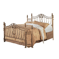 Cadre de lit en fer forgé vintage haut de gamme, grand lit en métal couleur bronze antique, ensemble de lit double pour chambre à coucher et mobilier d'hôtel