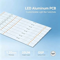 Circuit imprimé en aluminium LED personnalisé, substrat en aluminium, 1,2 mm, 35 μm, cuivre OSP, conforme à la norme RoHS