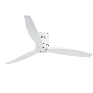 Ventilatore da soffitto bianco elegante moderno con pale in legno massello da 52 pollici di alta qualità diretta in fabbrica