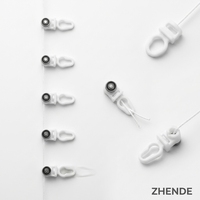 Glissières de rideau contemporaines en plastique blanc pour plis en S, glisseurs à chaîne à billes pour rideaux à plis ondulés, accessoires pour tissus épais, gain de place