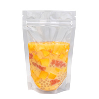 Sacs refermables transparents autoportants en nylon PA, étanches aux liquides, pour boissons, collations, sachets de conservation alimentaire en plastique
