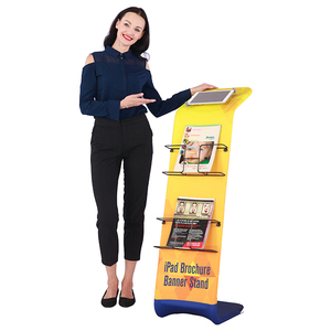 Customized Pad Sharing Station Stand Custom Print Tension Fabric Display Pad Sharing Station <strong>Tablet</strong> Kiosk Stands - Product Image 2