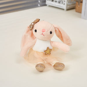 هدايا عيد الفصح بالجملة، دمى أرانب باليه محشوة لطيفة متعددة الألوان، دمية أرنب ناعمة بآذان طويلة محشوة بقطن PP - Product Image 5