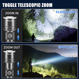 USB có thể sạc lại LED Torch mạnh mẽ 800m sáng đèn lồng công suất cao XPE nhôm không thấm nước chiến thuật đèn pin cho cắm trại ngoài trời - Product Image 6