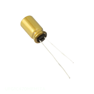 Condensateur traversant UFG1C470MEM1TA, aluminium, 47 µF, 20 %, 16 V, radial, TH 47 µF - Product Image 1