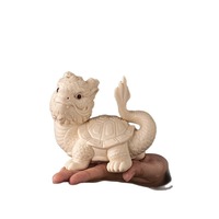 Figurine de tortue dragon en céramique MSH avec motif de coquille clairement défini pour le bureau