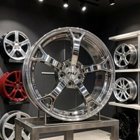 Jantes forgées chromées brillantes FHJ, design concave, 19 pouces, argent chromé, jantes V1, G37 Q50, jantes forgées