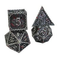 Nouvelles dés métalliques DND au design innovant D4 D6 D8 D10 D12 D20 D% – Ensemble de dés métalliques D&D pour jeux de rôle Dungeons and Dragons