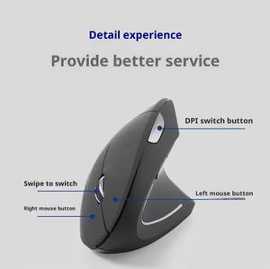 New Vertical <b>Mouse</b> Ergonomic Design Rechargeable <b>Mouse</b> Comfortable High Mute Wireless Blue Tooth <b>Mouse</b> - Product Image 4