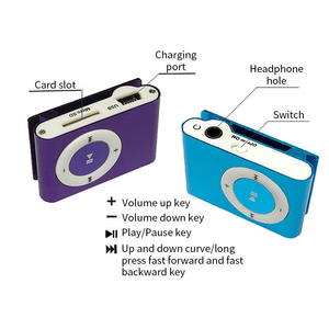 Reproductor MP3 Retro Mini con Clip de Bolsillo, Expandible con Tarjeta TF, Reproductor de Música Digital Portátil, Reproductor de Audio Deportivo Ligero, Color Morado - Product Image 2