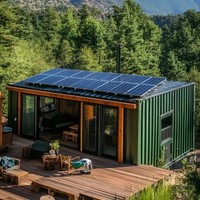 Maison conteneur pliable extensible Maisons préfabriquées avec panneau solaire Maison conteneur mobile à double aile