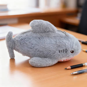 Sac à crayons en coton PP en forme de requin super doux, tendance et en promotion, sac OPP mignon et amusant, unisexe, dessin animé pour enfants - Product Image 2