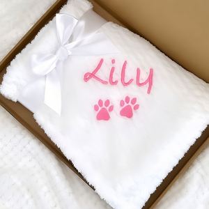 Manta de Lana Personalizada para Mascotas, Perros y Gatos, con Nombre e Icono Bordados, Suave y Cómoda - Product Image 5