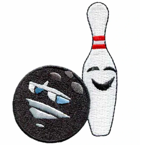 펠트로 만든 의류용 2.0 인치 와이드 볼링 볼 아이언 온 명랑한/힘든/웃는 자수 패치 - Product Image 1